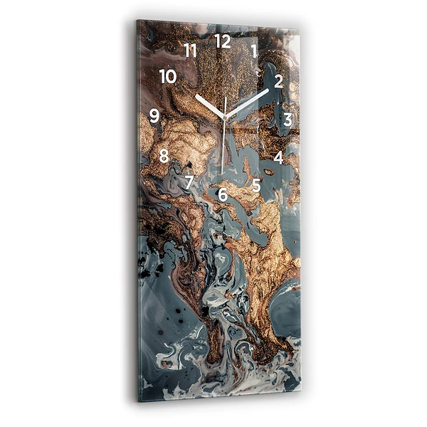 Vertikale Uhr mit motiv Abstrakte Marmor-Gold-Abstraktion