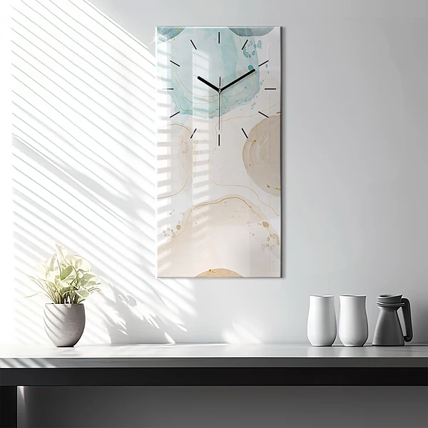 Vertikale Uhr mit motiv Aquarell-Flecken