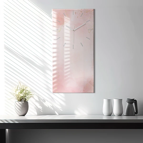 Vertikale Uhr Rosa Marmor
