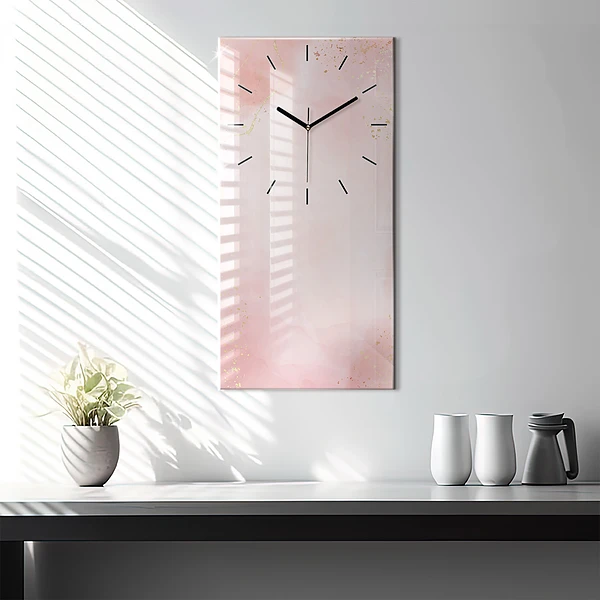 Vertikale Uhr Rosa Marmor