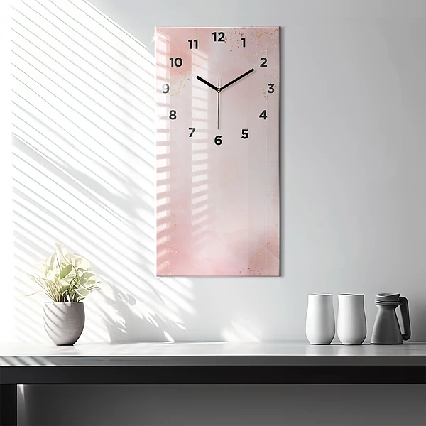 Vertikale Uhr Rosa Marmor