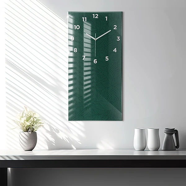 Vertikale Uhr mit motiv Muster aus Blättern