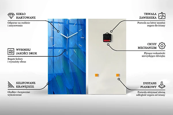 Vertikale Uhr mit motiv Wellenförmige Abstraktion