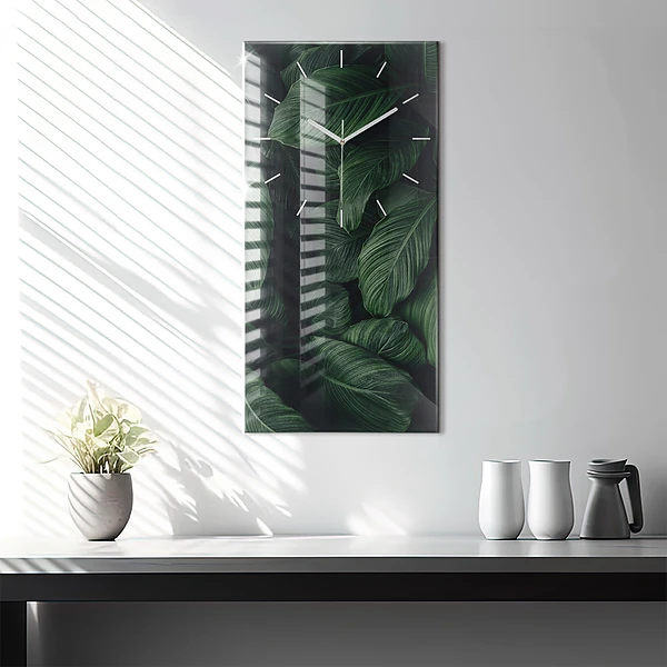 Vertikale Uhr Tropische Monstera