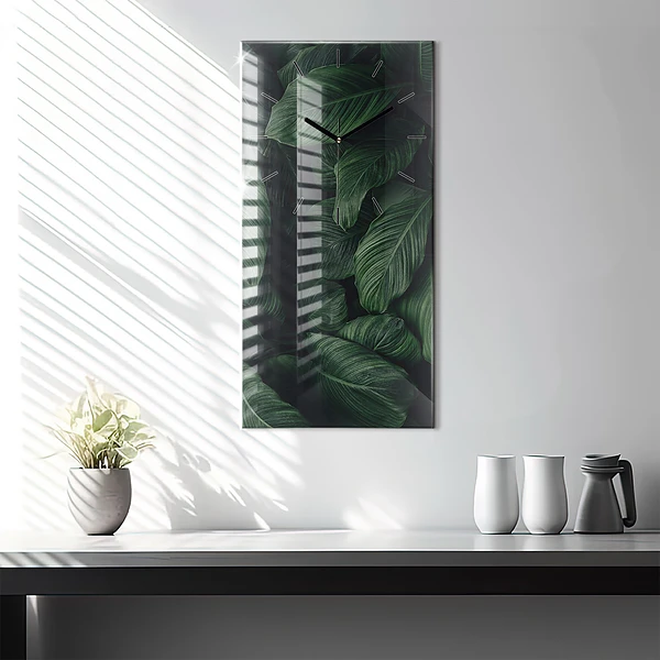 Vertikale Uhr Tropische Monstera