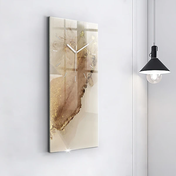 Vertikale Uhr Beigefarbene moderne Kunst