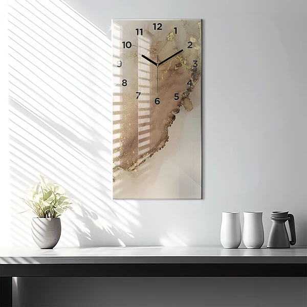Vertikale Uhr Beigefarbene moderne Kunst