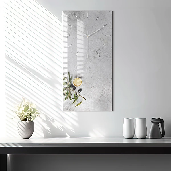 Vertikale Uhr Minimalistische Oliven