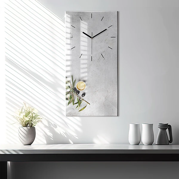 Vertikale Uhr Minimalistische Oliven