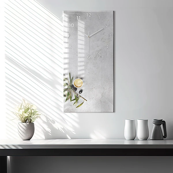 Vertikale Uhr Minimalistische Oliven