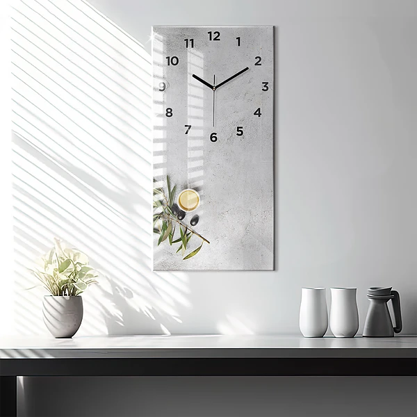 Vertikale Uhr Minimalistische Oliven