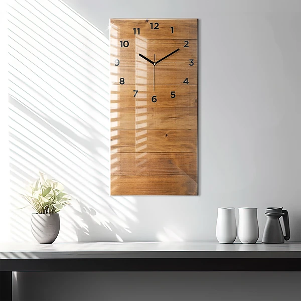 Vertikale Uhr mit motiv Hölzerne Bretter