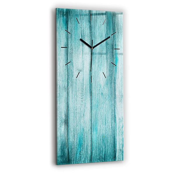 Vertikale Uhr mit motiv Blaues altes Holz