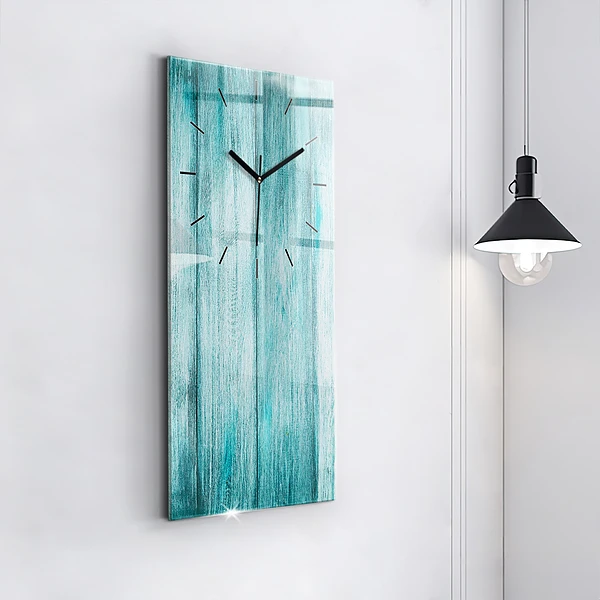 Vertikale Uhr mit motiv Blaues altes Holz