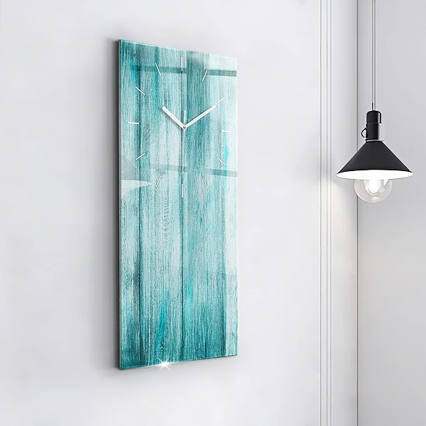 Vertikale Uhr mit motiv Blaues altes Holz