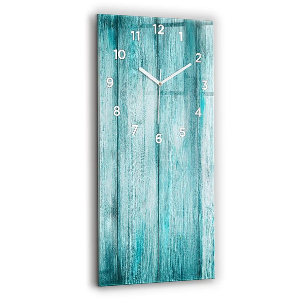 Vertikale Uhr mit motiv Blaues altes Holz