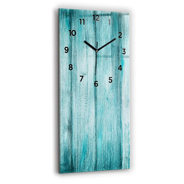 Vertikale Uhr mit motiv Blaues altes Holz
