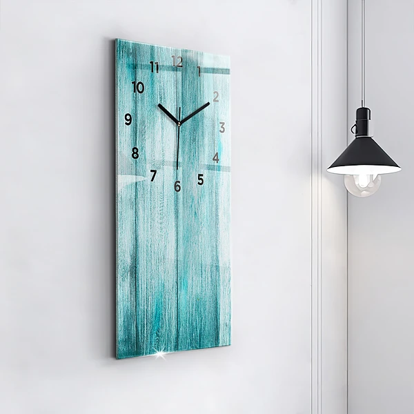 Vertikale Uhr mit motiv Blaues altes Holz