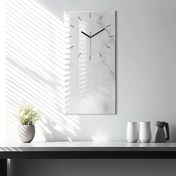 Vertikale Uhr mit motiv Eleganter Marmor