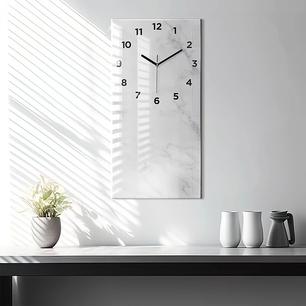 Vertikale Uhr mit motiv Eleganter Marmor
