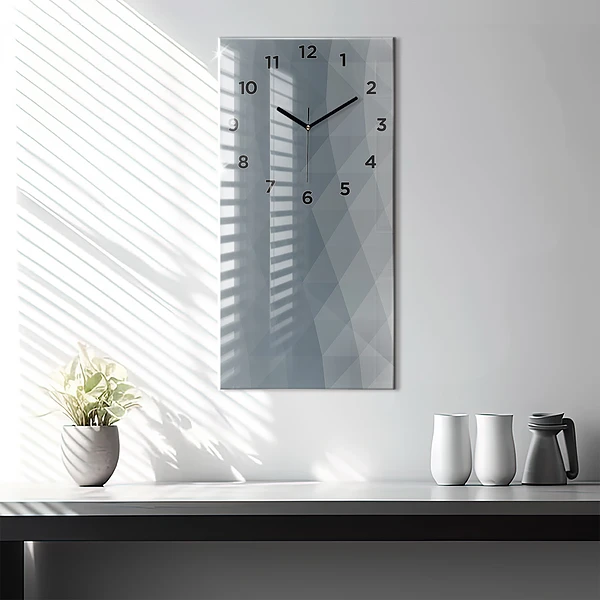 Vertikale Uhr mit motiv Graue Abstraktion