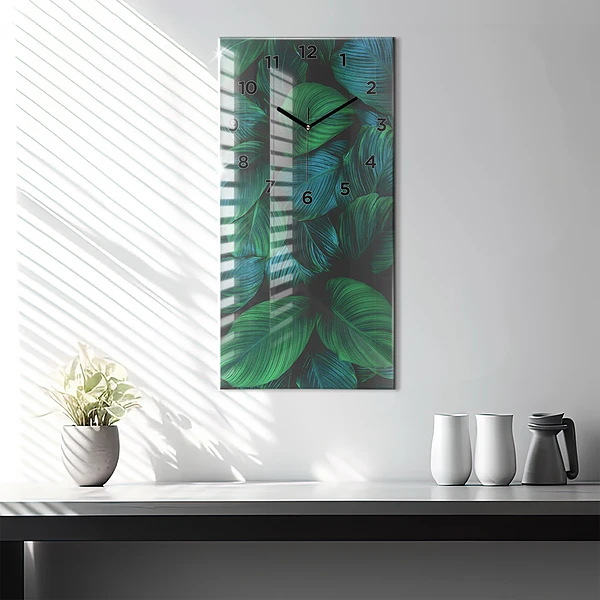 Vertikale Uhr mit motiv Blätter der Natur