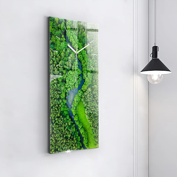 Vertikale Uhr mit motiv Fluss im Wald