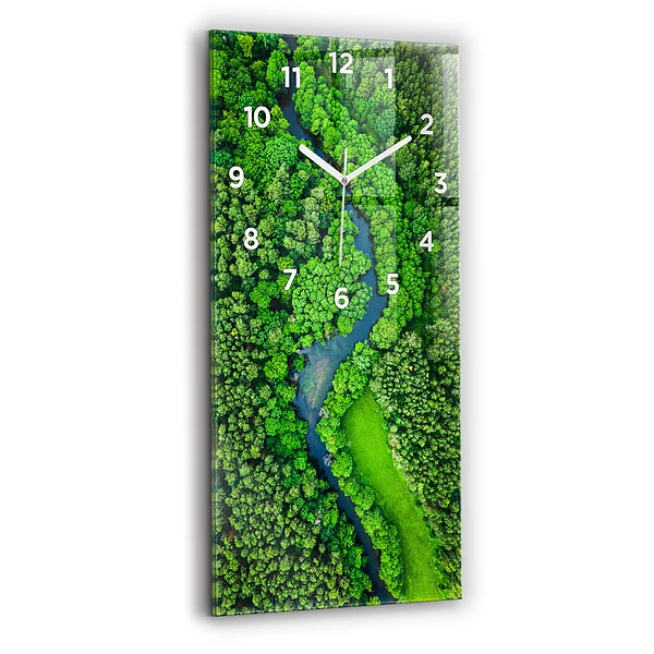 Vertikale Uhr mit motiv Fluss im Wald