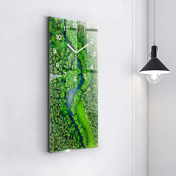 Vertikale Uhr mit motiv Fluss im Wald