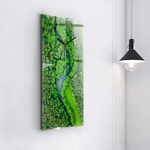 Vertikale Uhr mit motiv Fluss im Wald