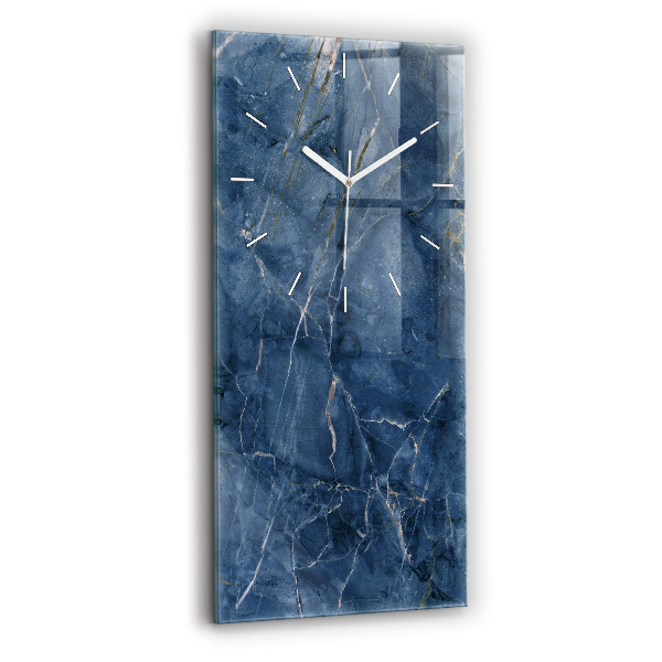 Vertikale Uhr mit motiv Blauer Marmor Textur