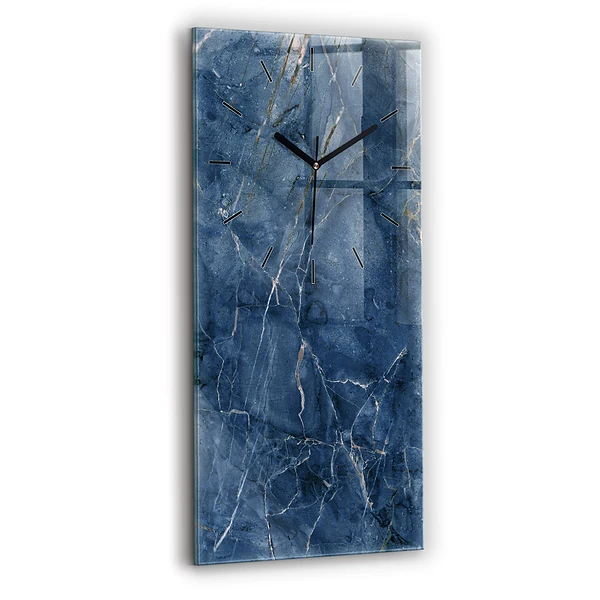 Vertikale Uhr mit motiv Blauer Marmor Textur