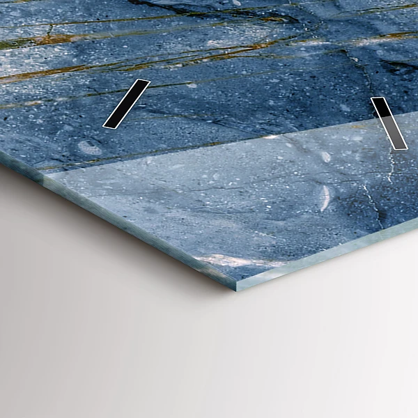 Vertikale Uhr mit motiv Blauer Marmor Textur