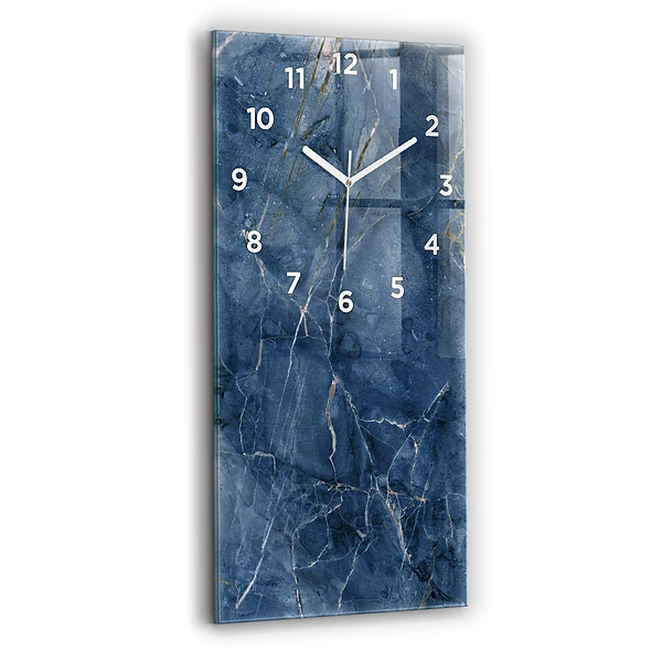 Vertikale Uhr mit motiv Blauer Marmor Textur