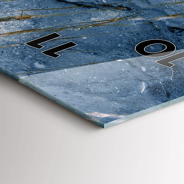Vertikale Uhr mit motiv Blauer Marmor Textur
