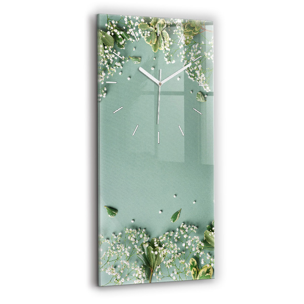 Vertikale Uhr mit motiv Zarte Blumen