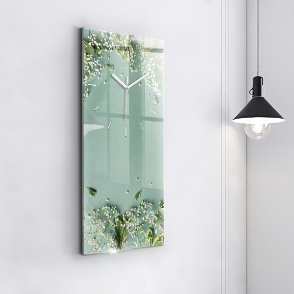 Vertikale Uhr mit motiv Zarte Blumen