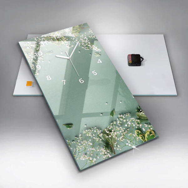 Vertikale Uhr mit motiv Zarte Blumen