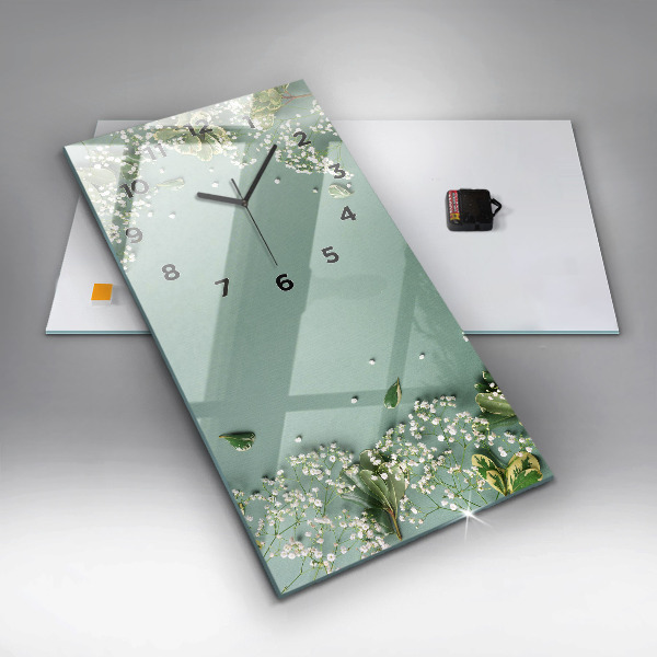Vertikale Uhr mit motiv Zarte Blumen