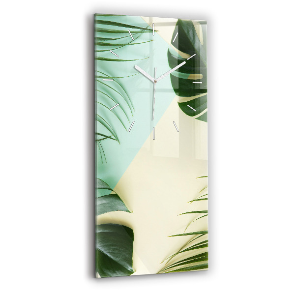 Vertikale Uhr mit motiv Monstera-Blätter