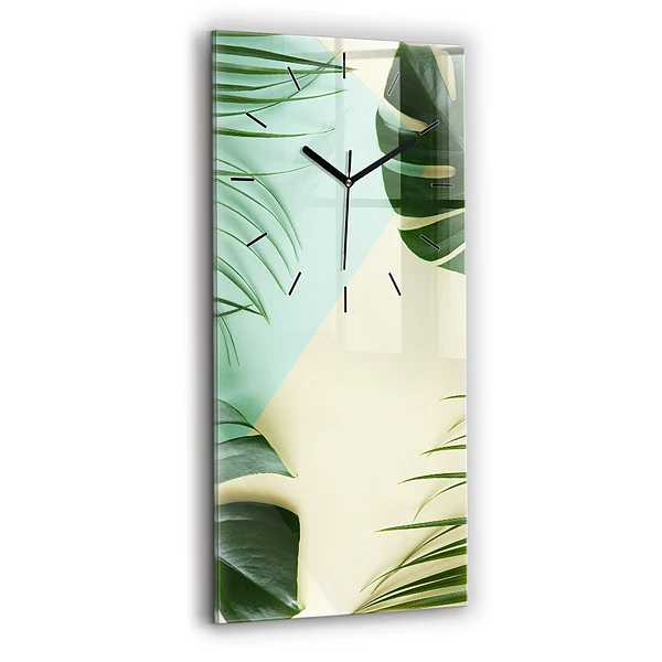 Vertikale Uhr mit motiv Monstera-Blätter