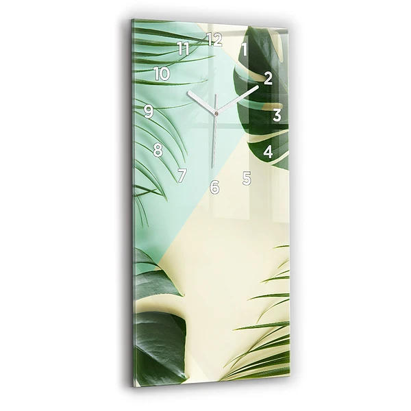 Vertikale Uhr mit motiv Monstera-Blätter