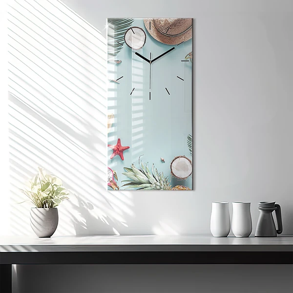 Vertikale Uhr mit motiv Sommer Komposition