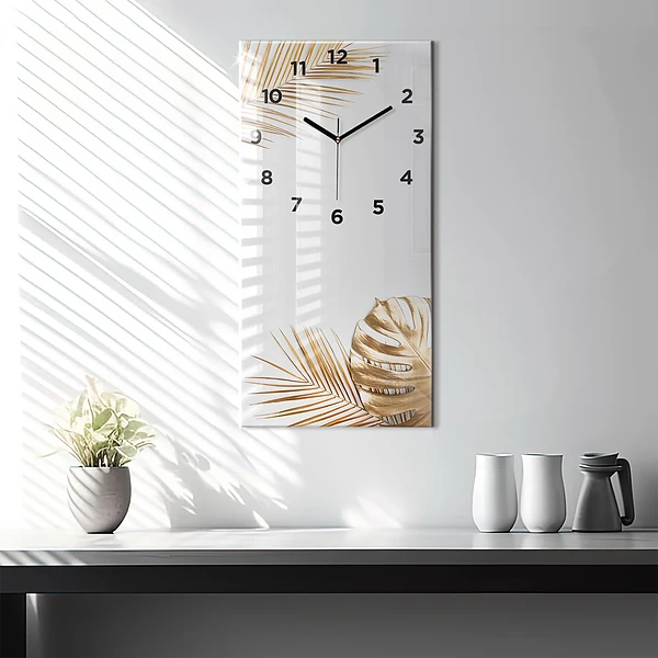Vertikale Uhr mit motiv Tropische Blätter