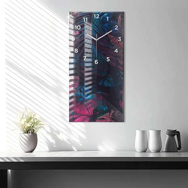 Vertikale Uhr mit motiv Exotische Blumen