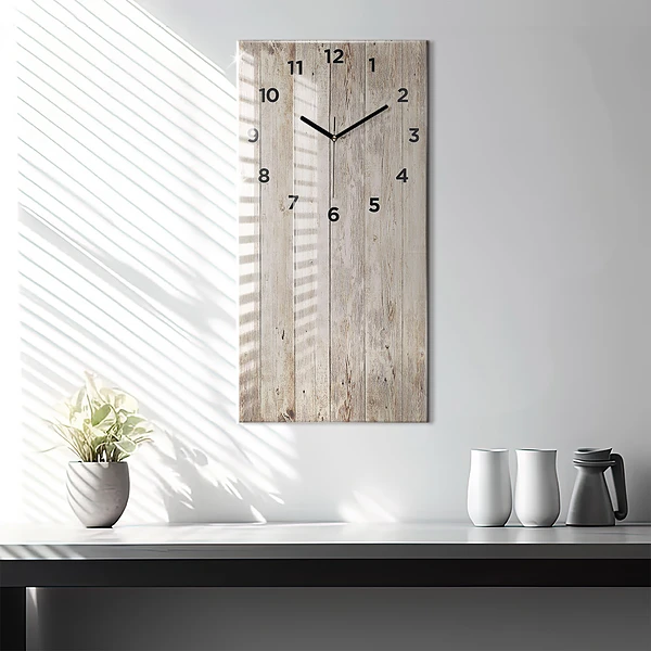 Vertikale Uhr mit motiv Holztafeln