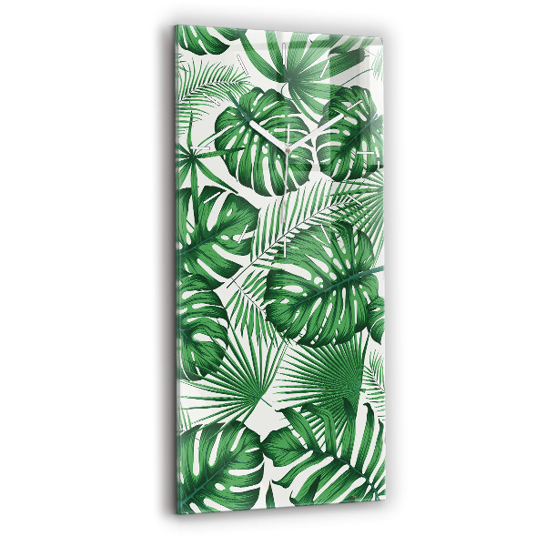 Vertikale Uhr mit motiv Monstera-Blätter