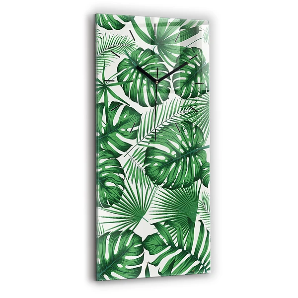 Vertikale Uhr mit motiv Monstera-Blätter