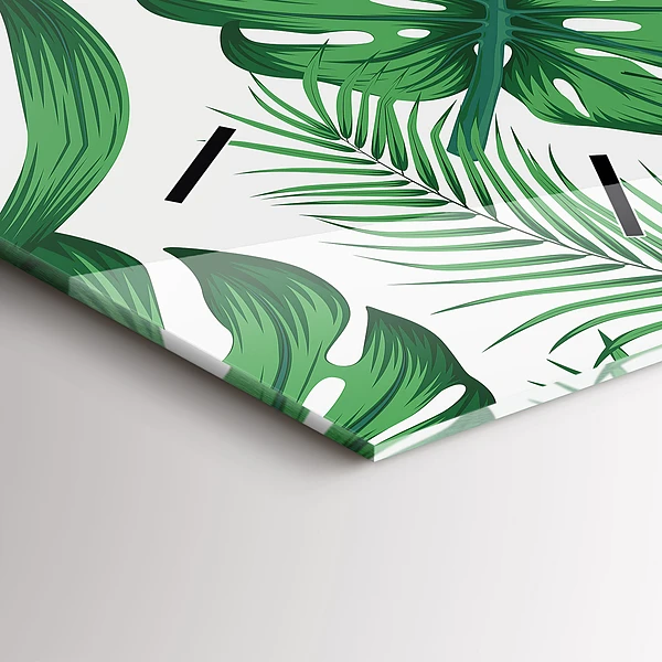 Vertikale Uhr mit motiv Monstera-Blätter