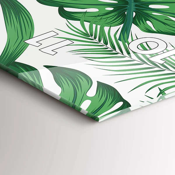 Vertikale Uhr mit motiv Monstera-Blätter